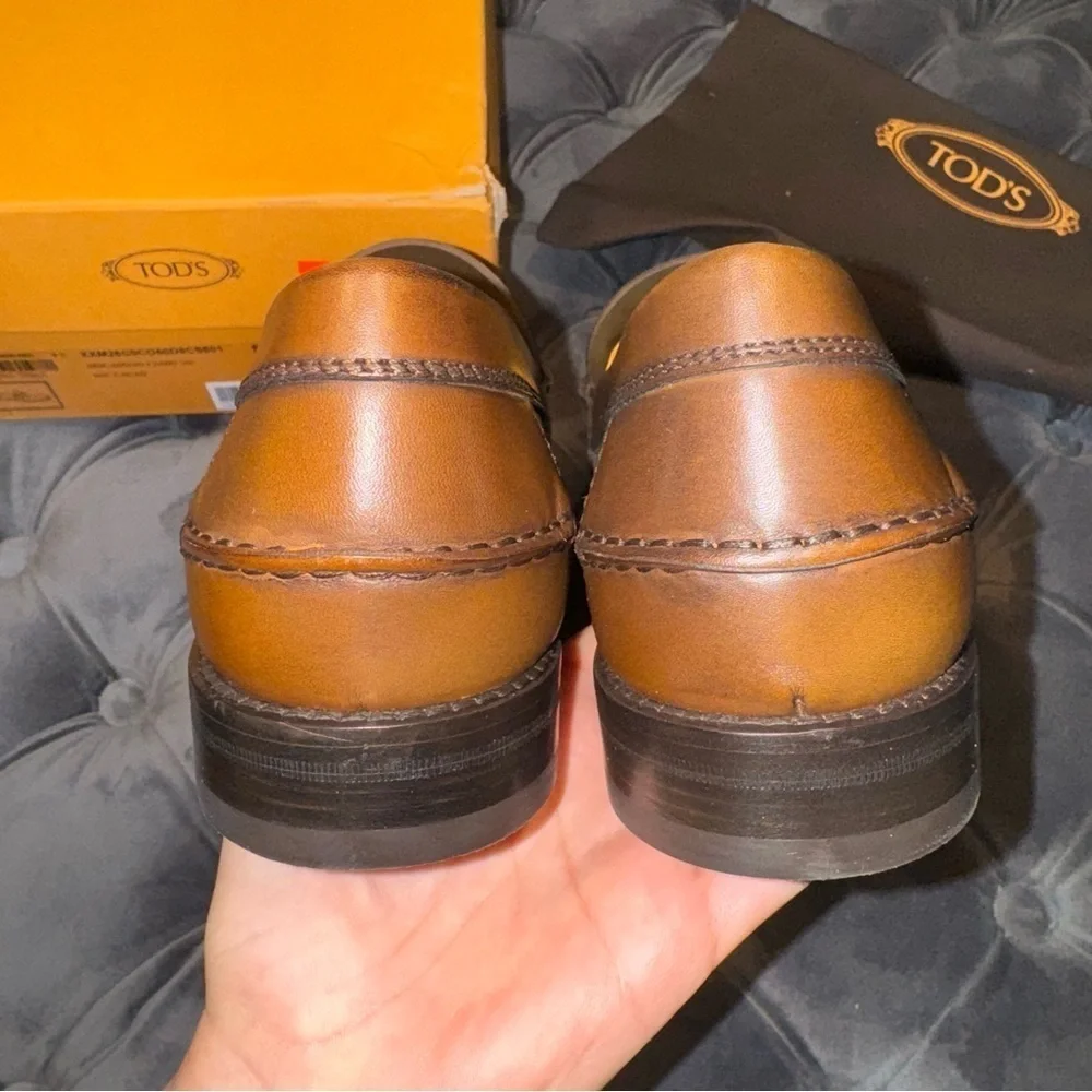 New Size 10.5 (UK 9.5) Tod’s Mocassino Loafers Brown Leather